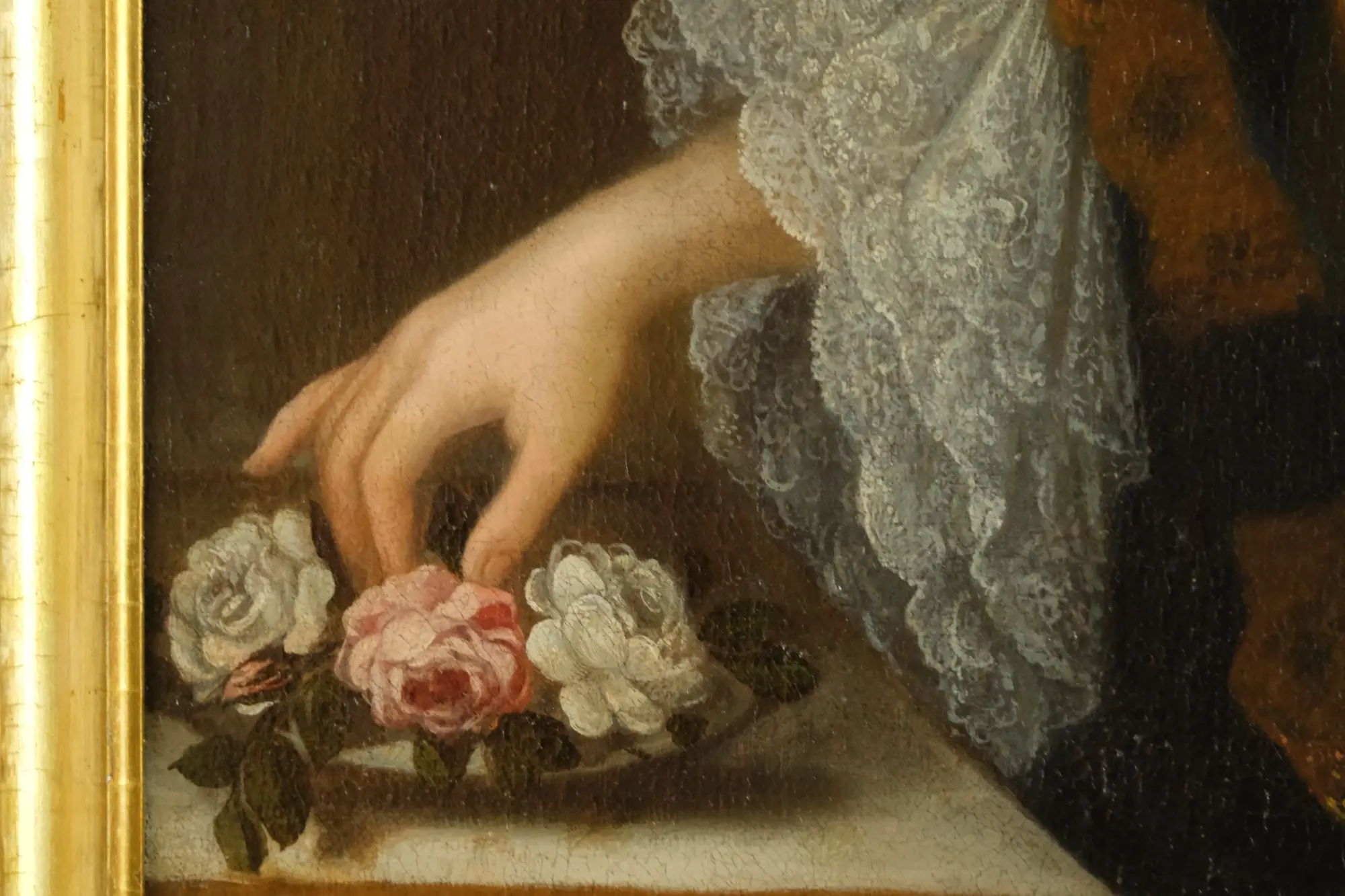 Retrato del Siglo XVIII de Mujer con Flores, Arte y Pintura, Siglo XVIII · vista 4/9