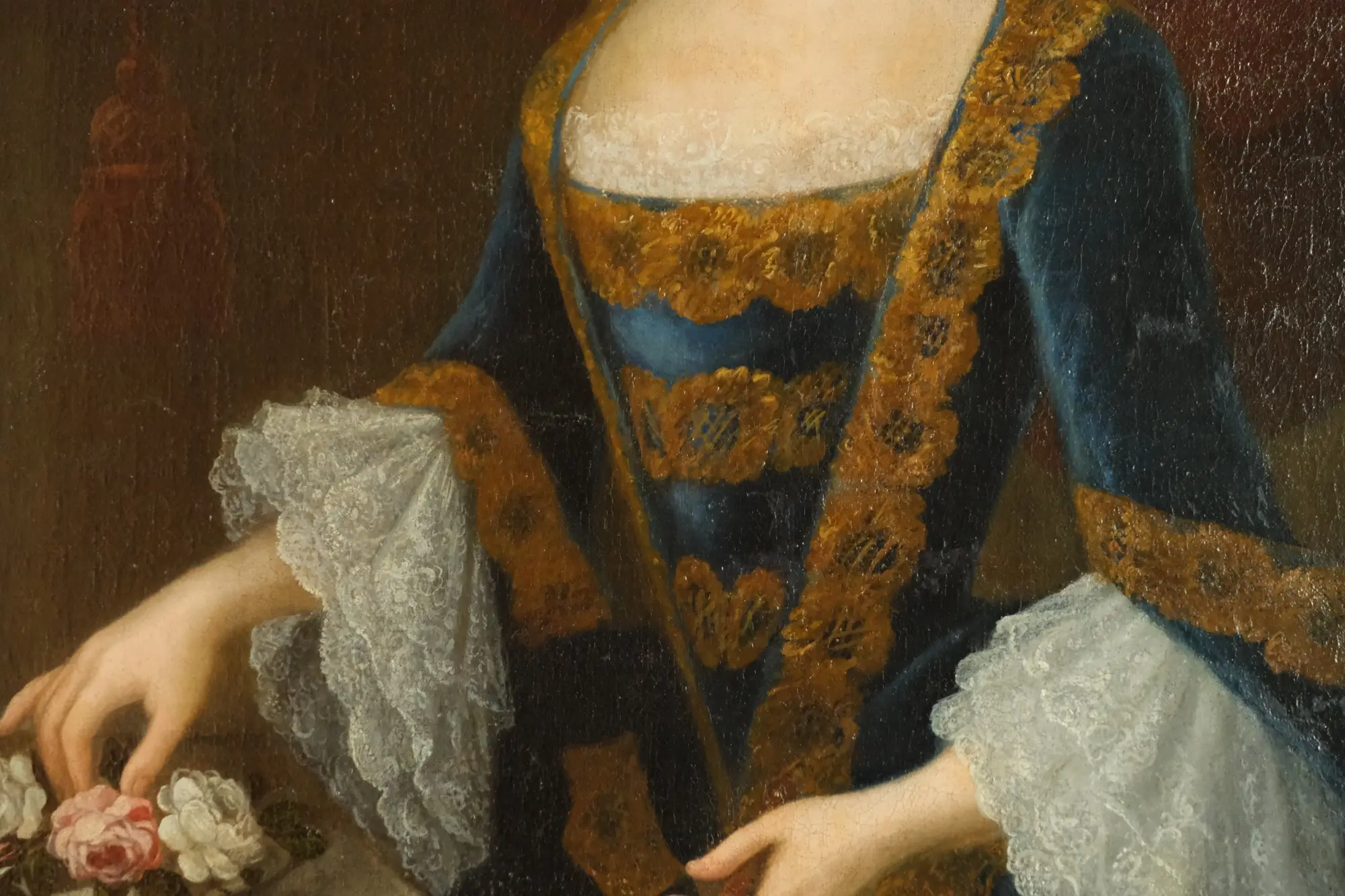 Retrato del Siglo XVIII de Mujer con Flores, Arte y Pintura, Siglo XVIII · vista 3/9