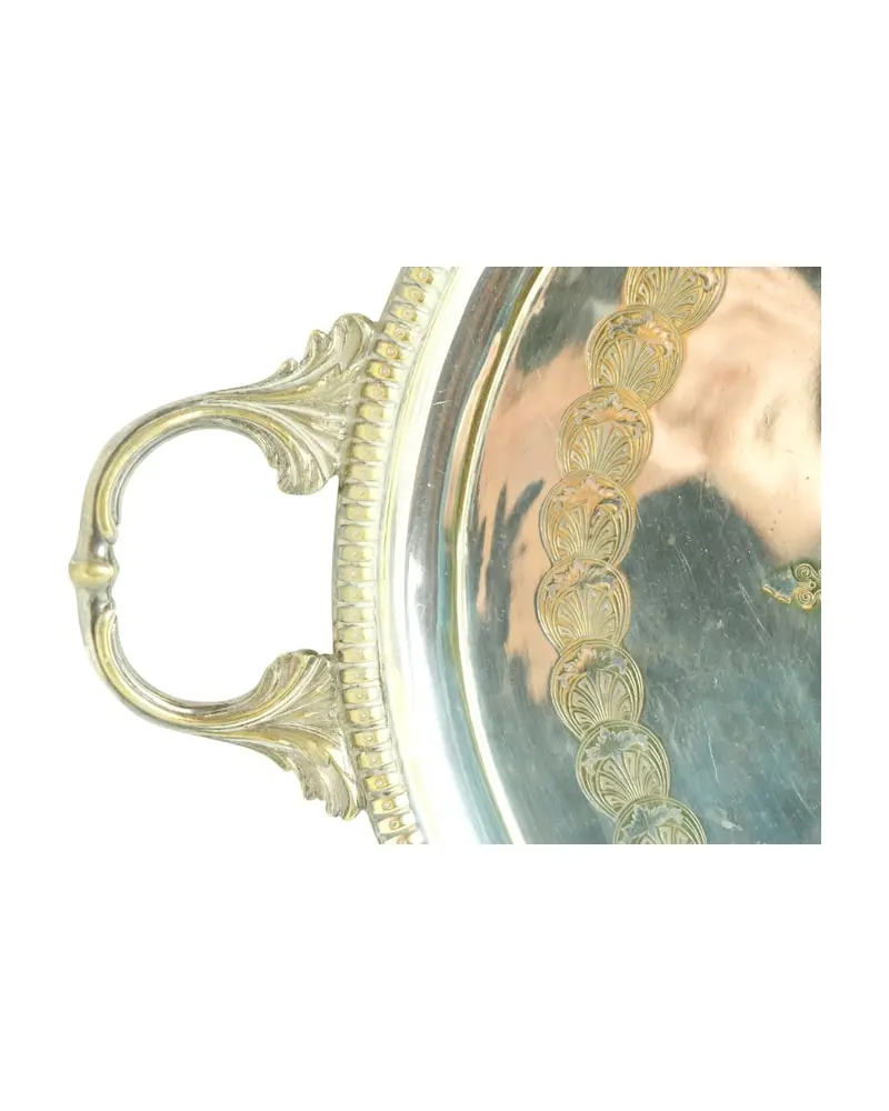 Bandeja Ovalada del Siglo XIX Plateda, Objetos Decorativos, Siglo XIX · vista 8/15