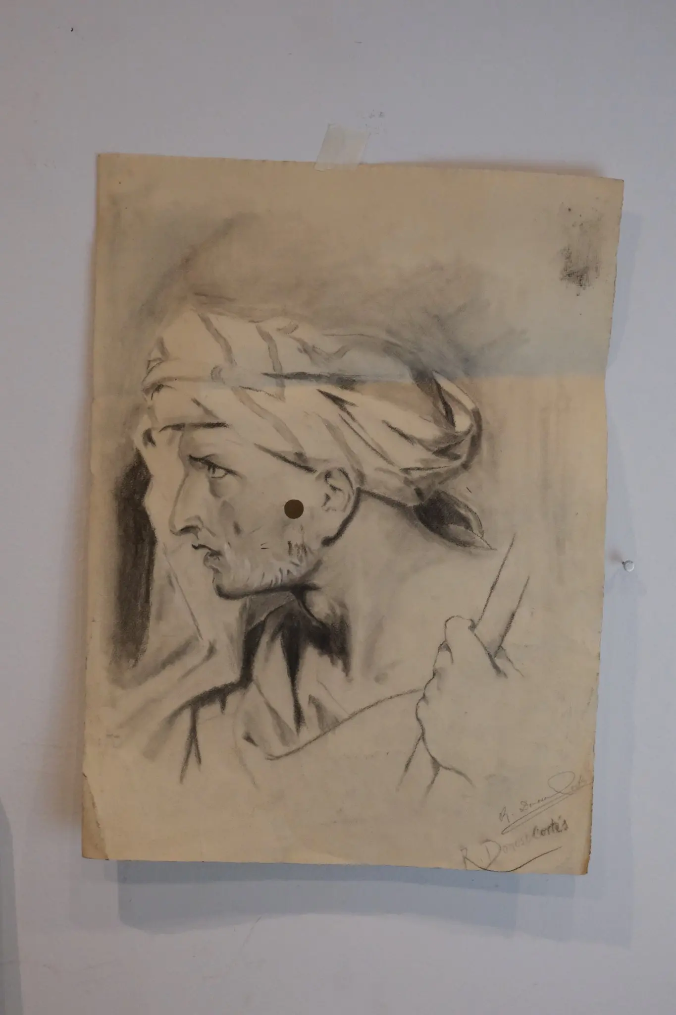 Lote completo de Ricardo Donoso Cortés joven, siglo XIX: documentación, esbozos y retrato, Arte y Pintura, Sig · vista 7/17