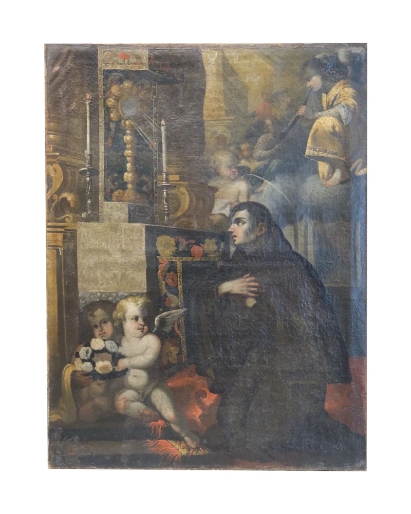 Pintura Religiosa de San Antonio de Pádua del Siglo XVIII