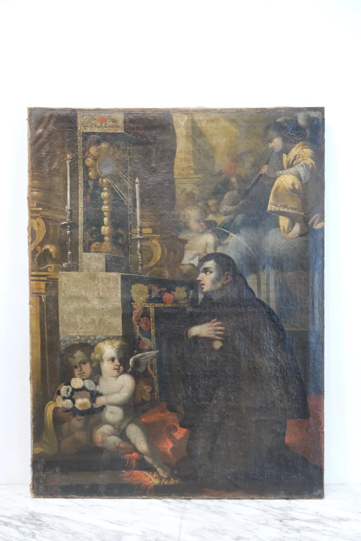Pintura Religiosa de San Antonio de Pádua del Siglo XVIII