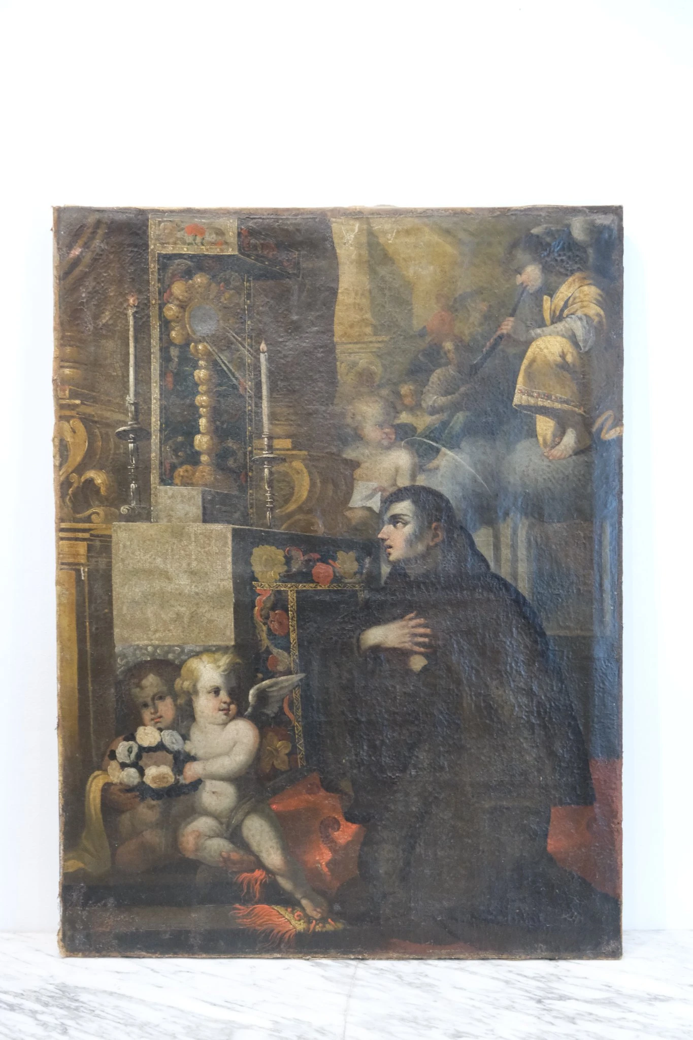 Pintura Religiosa de San Antonio de Pádua del Siglo XVIII
