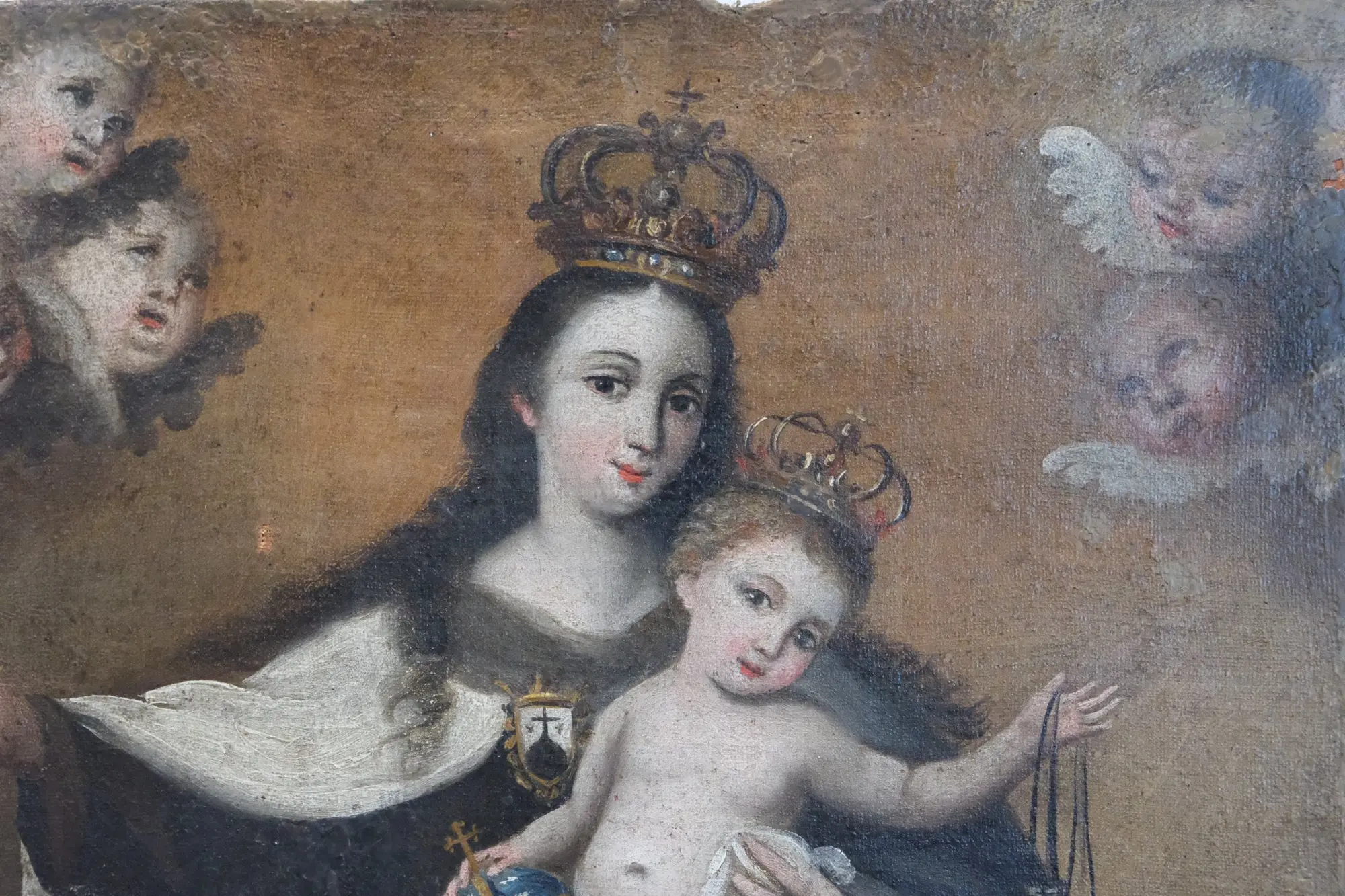 Virgen del Carmen y San Antonio de Padua, siglo XVIII, Origen Colonial · vista 3/8