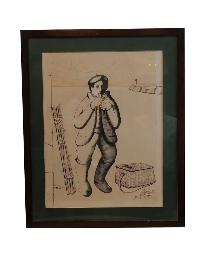 Baskische tekening van de kunstenaar Zapater
