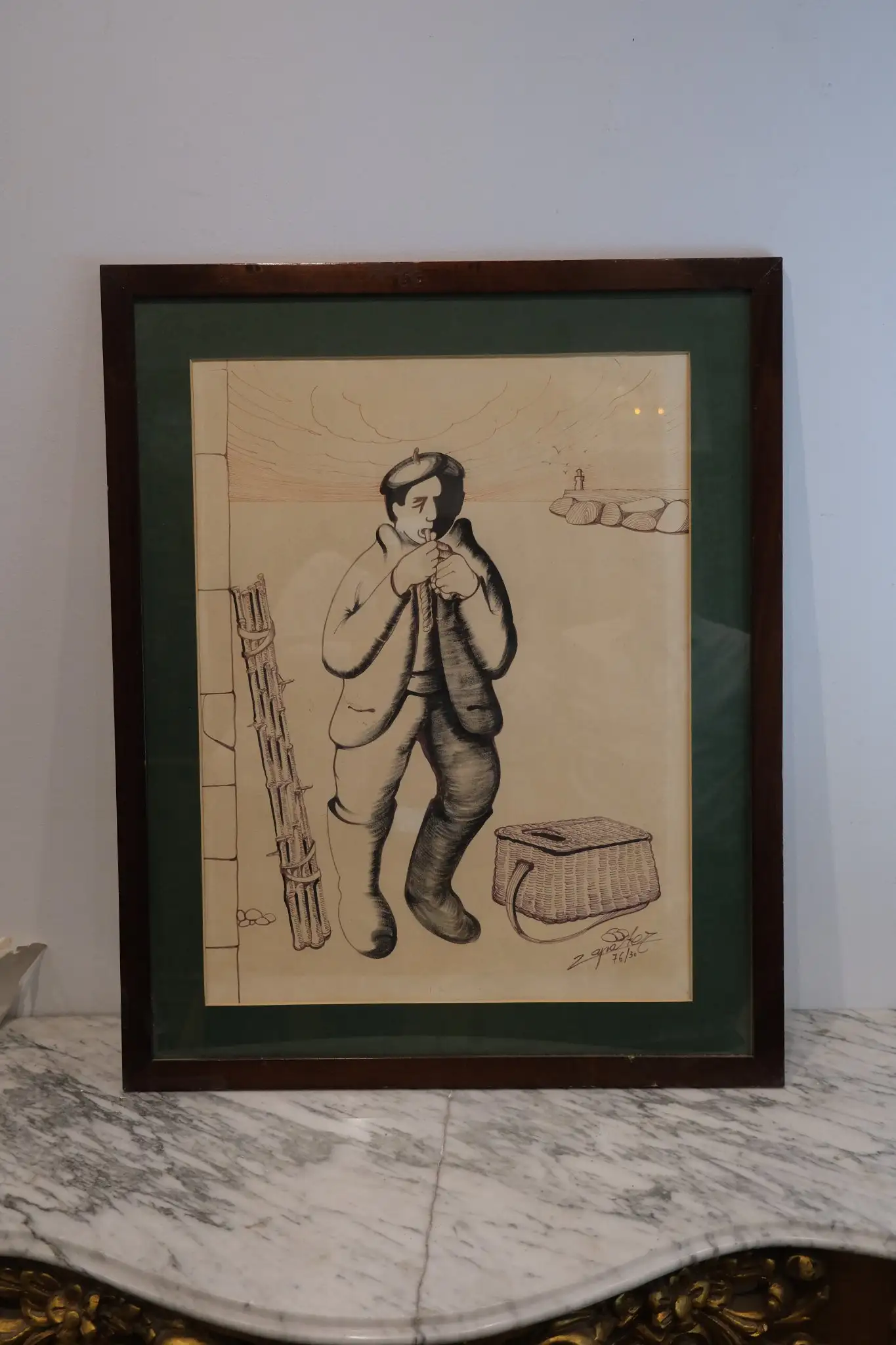 Dibujo vasco, del artista Zapater