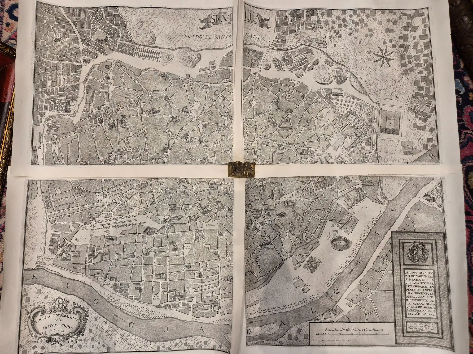 Mapa de Sevilla, Andalucía, Año 1771