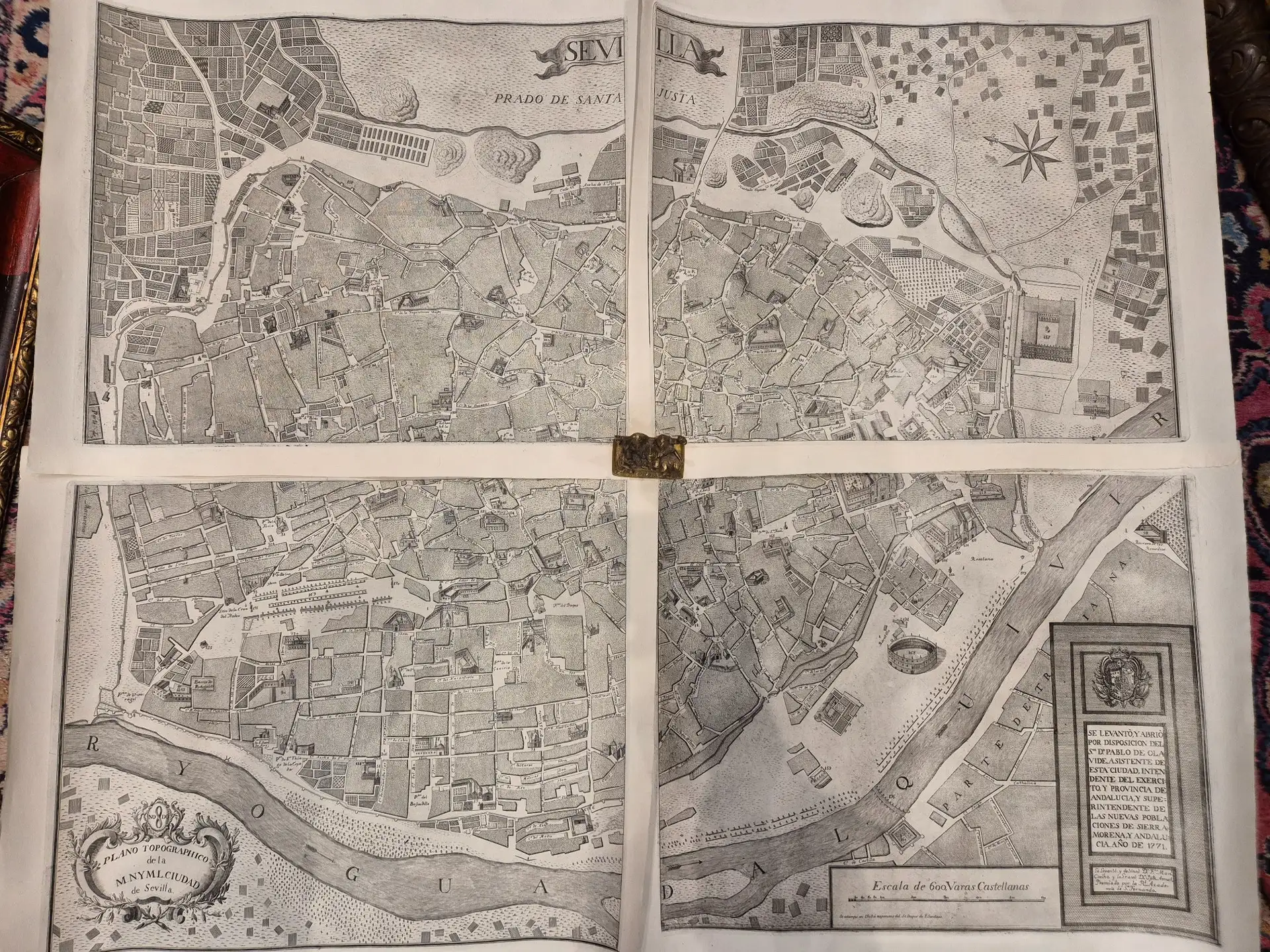 Mapa de Sevilla, Andalucía, Año 1771