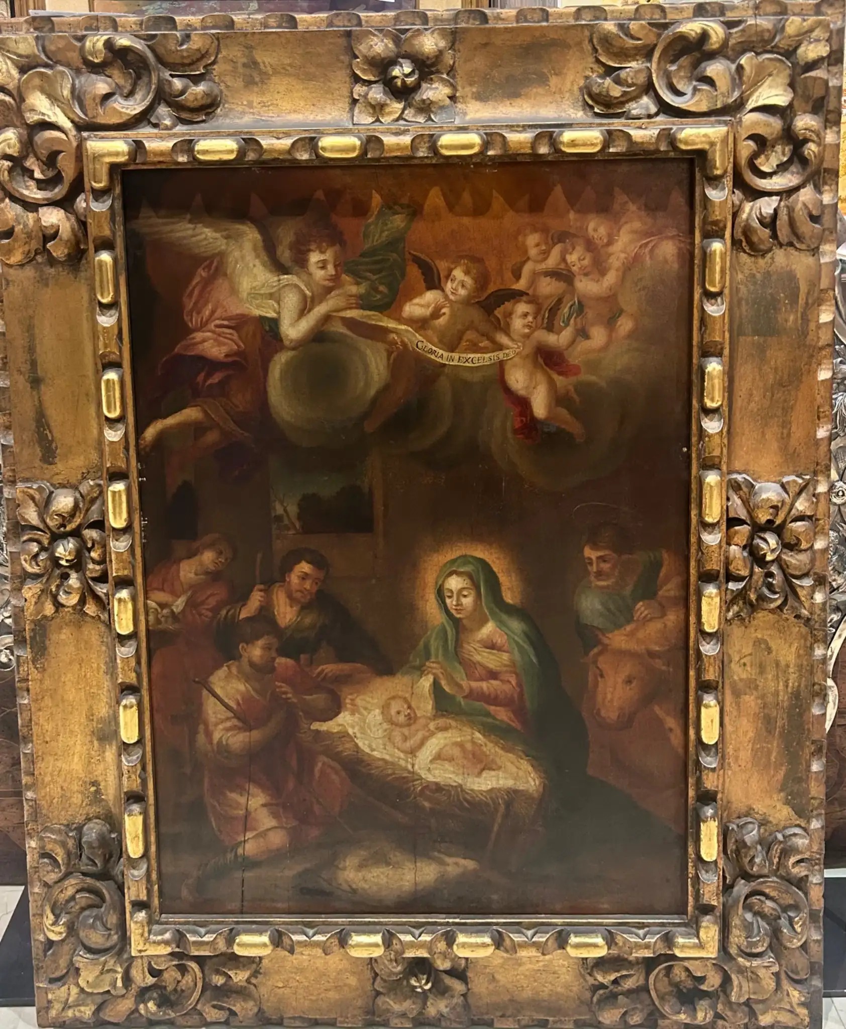 Óleo Sobre Tabla Natividad, Italia, Siglo XVII