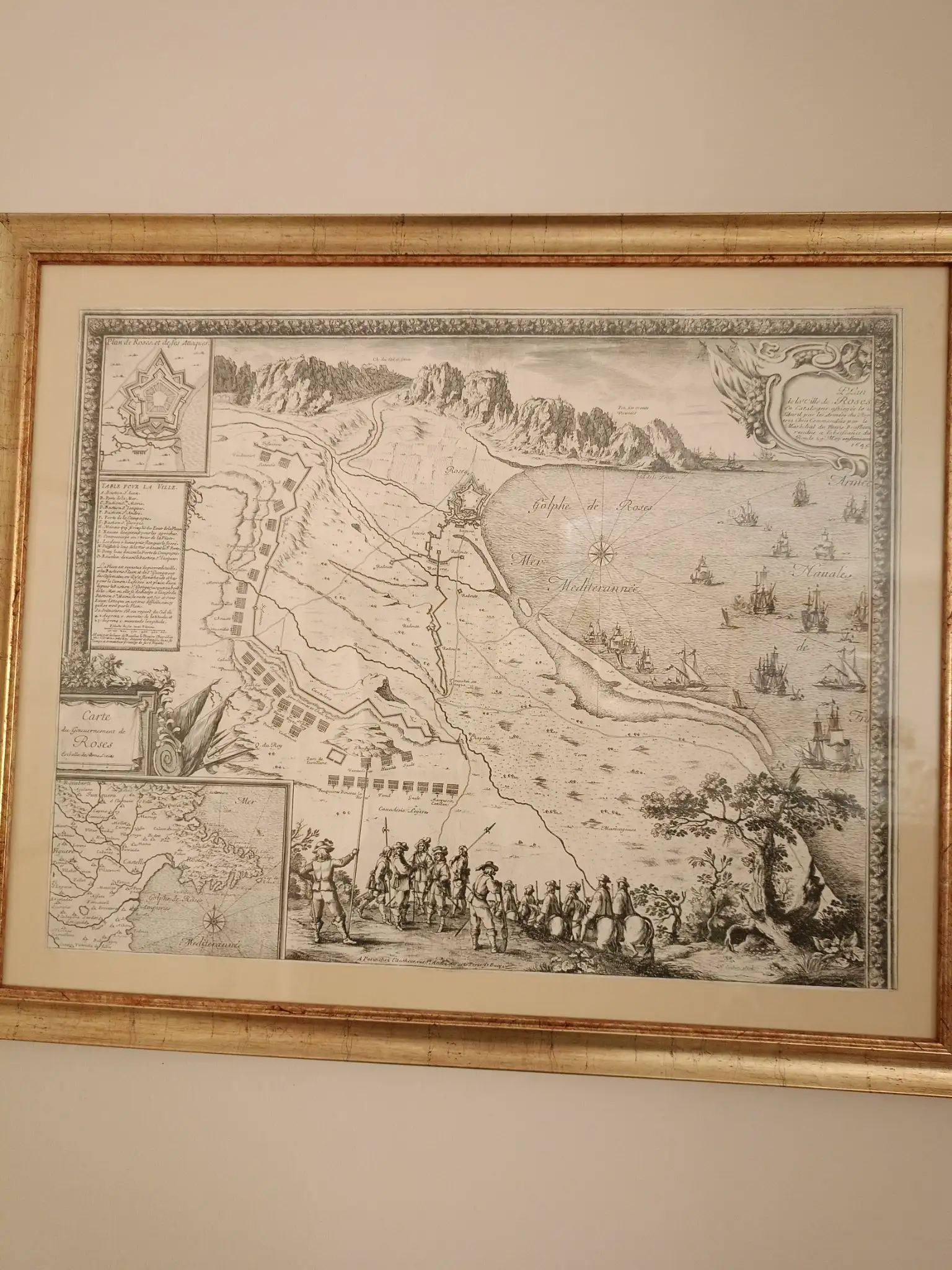 Mapa de Roses, Beaulieu, 1645