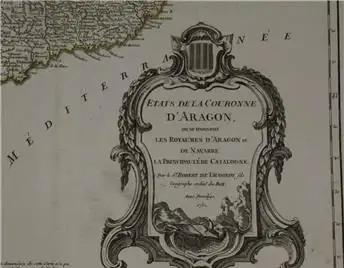Mapa 1757 de la Corona de Aragón por Robert de Vaugondy