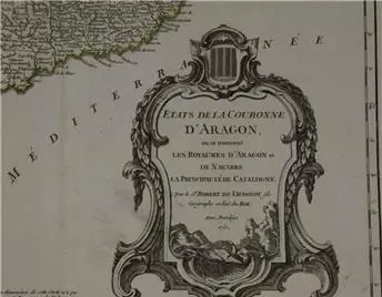 Mapa 1757 de la Corona de Aragón por Robert de Vaugondy