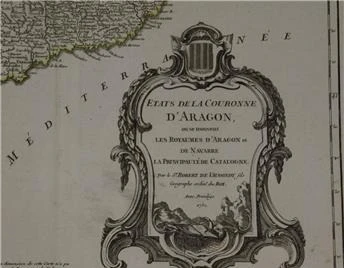 Mapa 1757 de la Corona de Aragón por Robert de Vaugondy