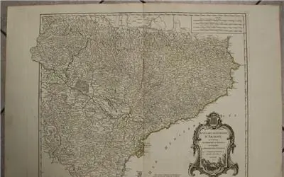 Mapa 1757 de la Corona de Aragón por Robert de Vaugondy · vista 2/3