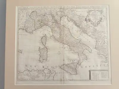 Mapa de Italia por Delisle, Covens & Mortier, 1700
