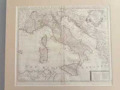 Mapa de Italia por Delisle, Covens & Mortier, 1700