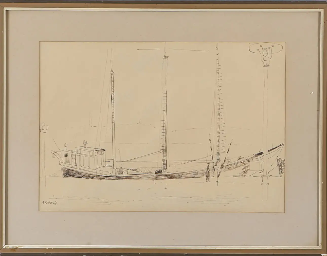 Dibujo de Arnold, 1951, Vista Desde Ventana en Norr Mälarstrand