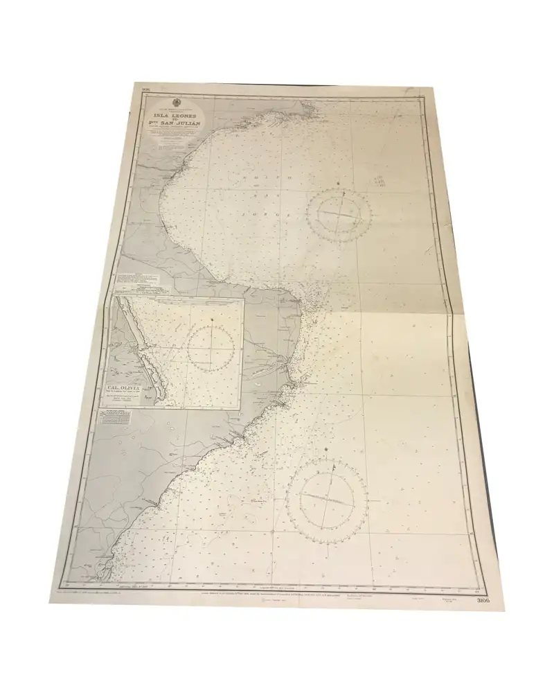 Nautical Chart Isla Leones Admiralty, 1956