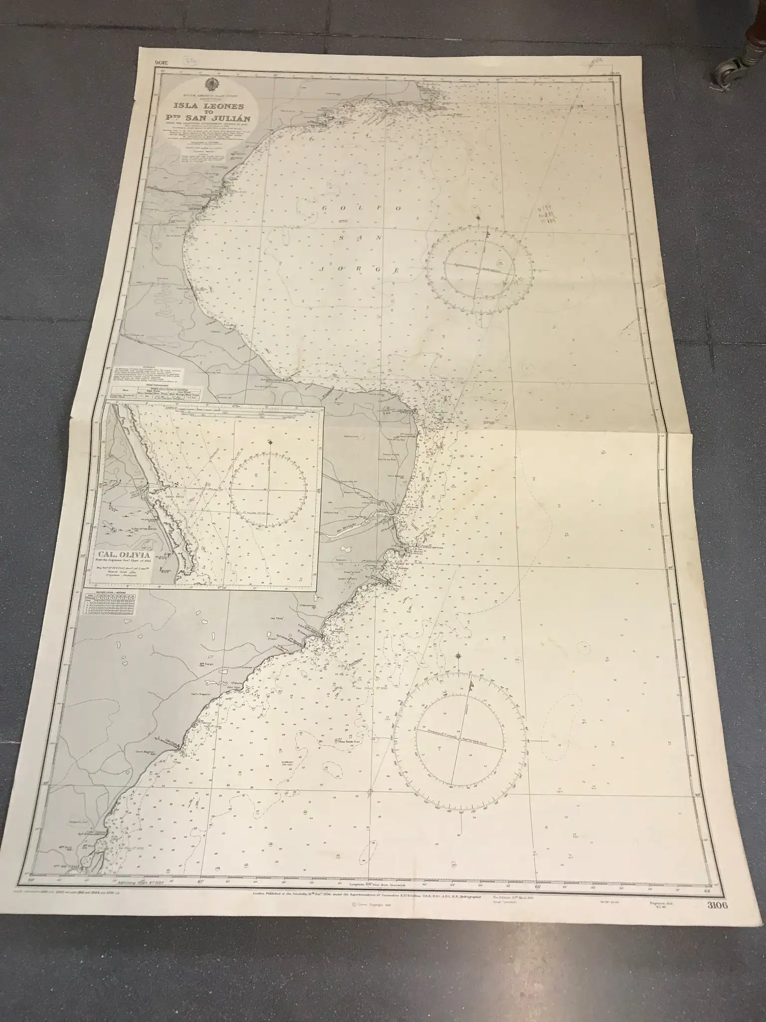 Carta Náutica Isla Leones Admiralty, 1956