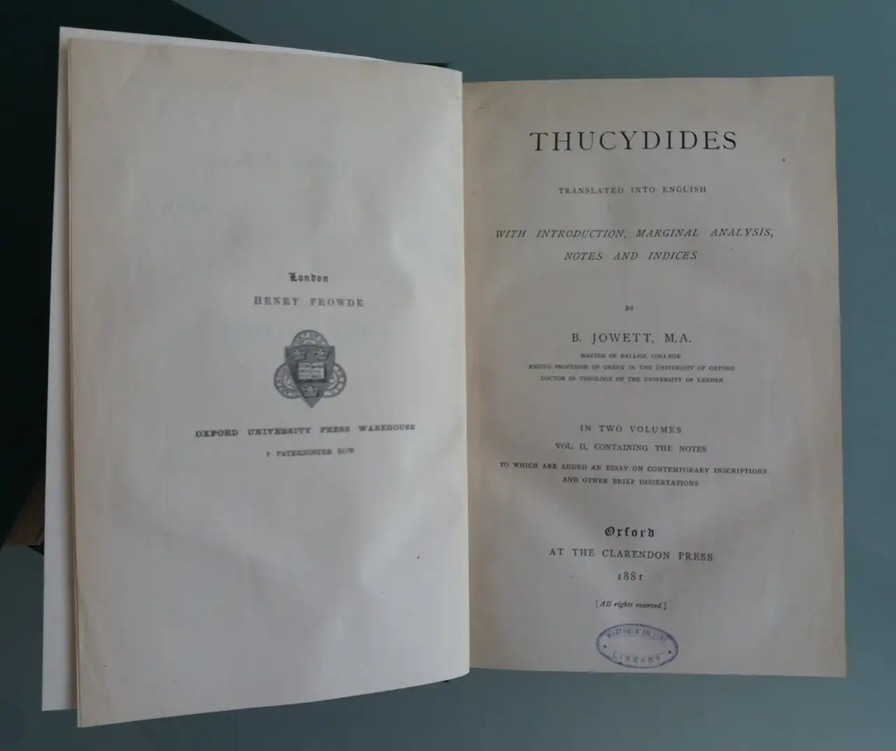Thucydides por Jowett, Benjamin, 1881