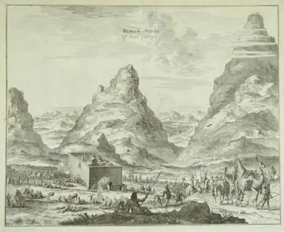 Grabado 'bergh Sinai Montanus', 1680