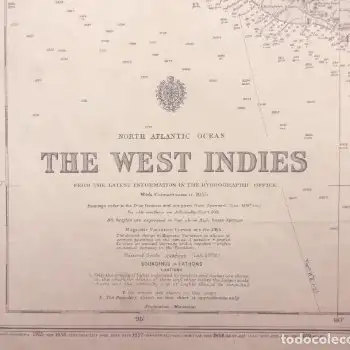 Carta Náutica de las Indias Occidentales, 1955 a Partir de 1903 SEA CHART BY THE ADMIRALTY