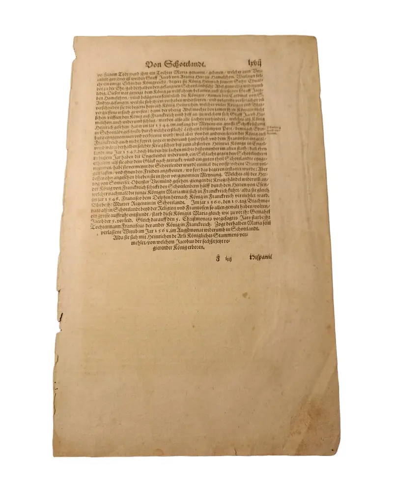 Antieke gravure uit 1544, Duitse uitgave van Spanje door Münster · weergave 2/3