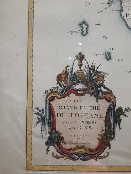 Mapa del Gran Ducado de Toscana por Santini/remondini, 1776, Arte y Pintura, Siglo XVIII · vista 3/5