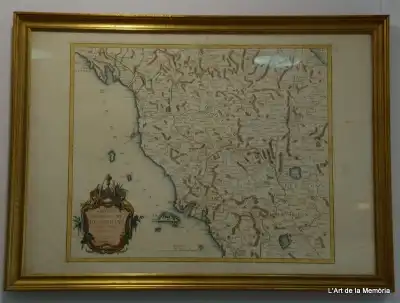 Mapa del Gran Ducado de Toscana por Santini/remondini, 1776