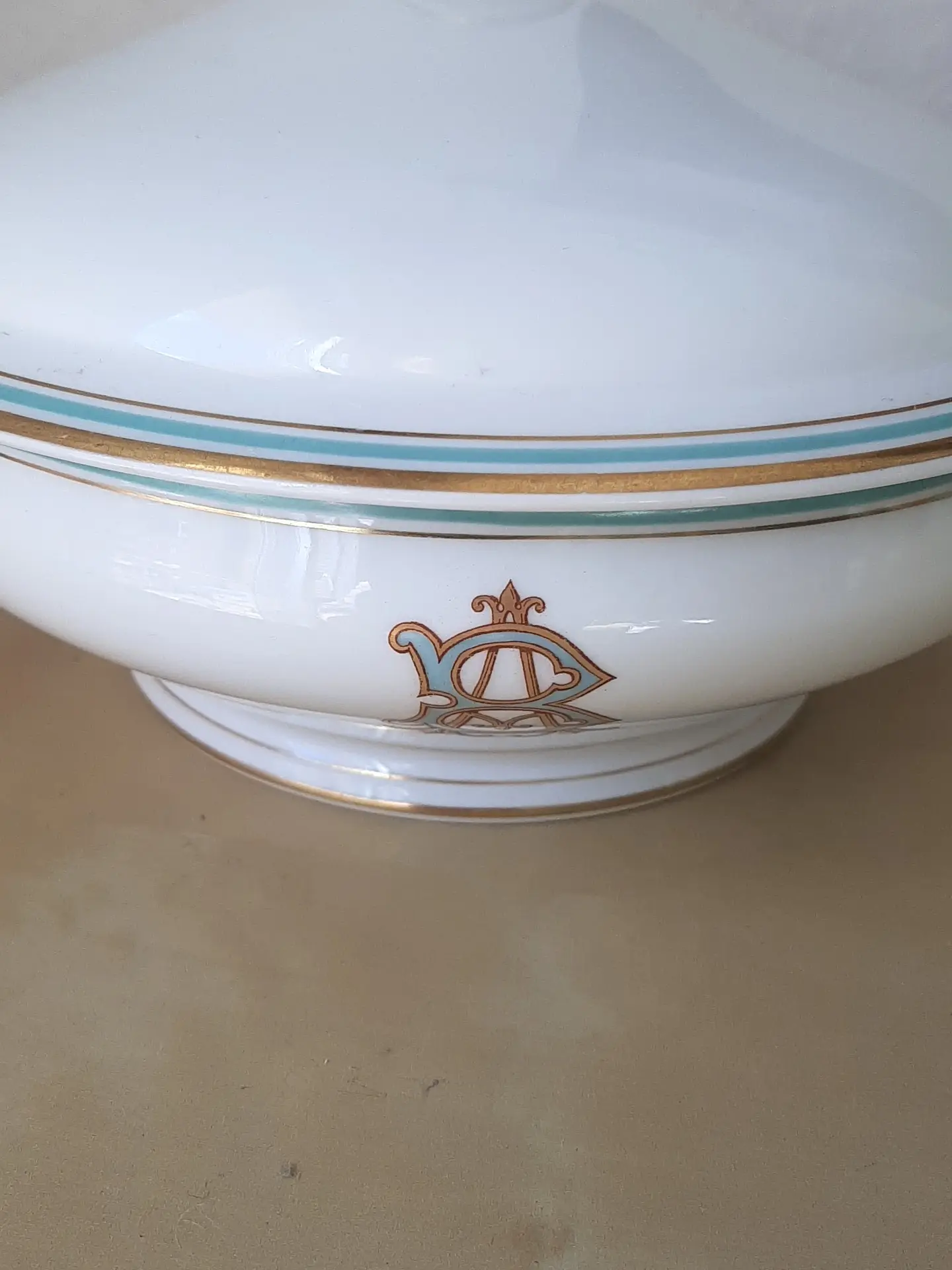 Tesera de Verduras Francesa de Porcelana Siglo XIX · vista 4/4