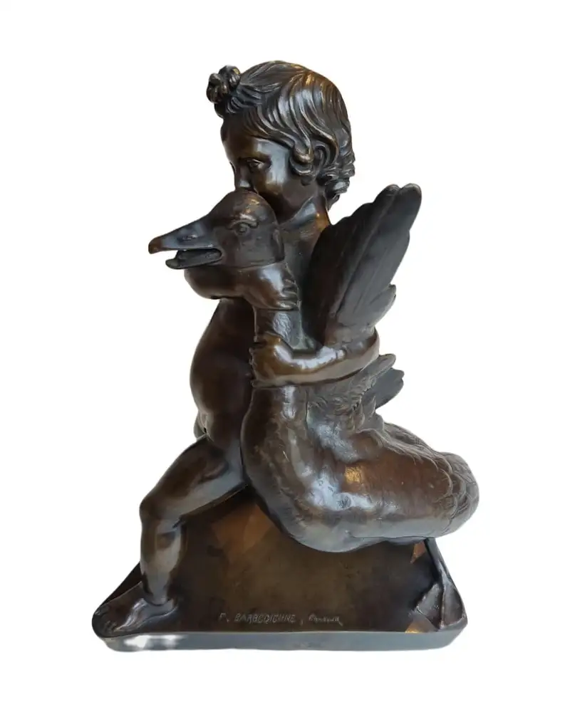 19th Century Bronze Sculpture of Hercules with the Goose