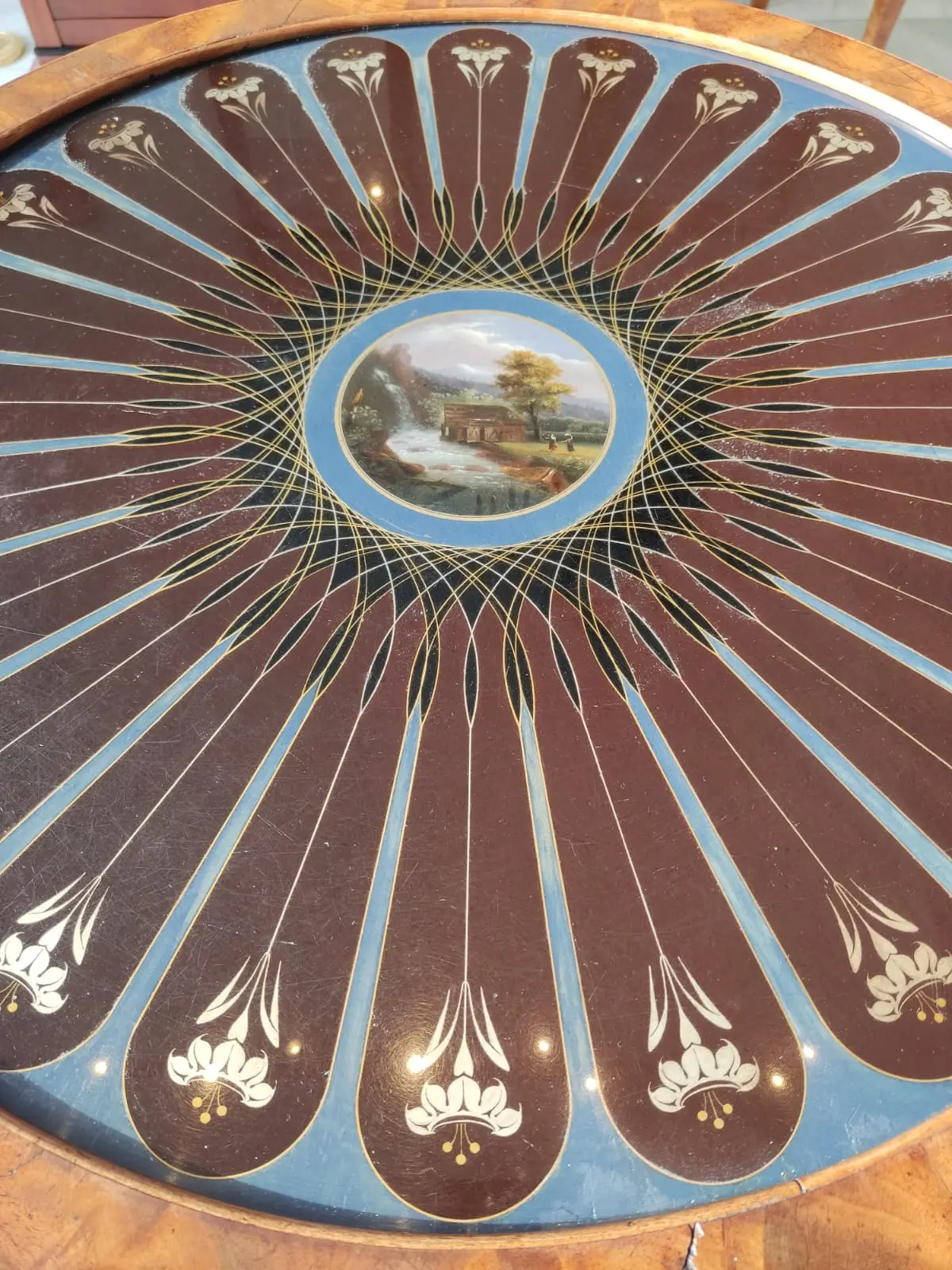 Mesa de Centro Sous Verre del Siglo XIX en Caoba y Cristal, Mesas, Siglo XIX · vista 6/8