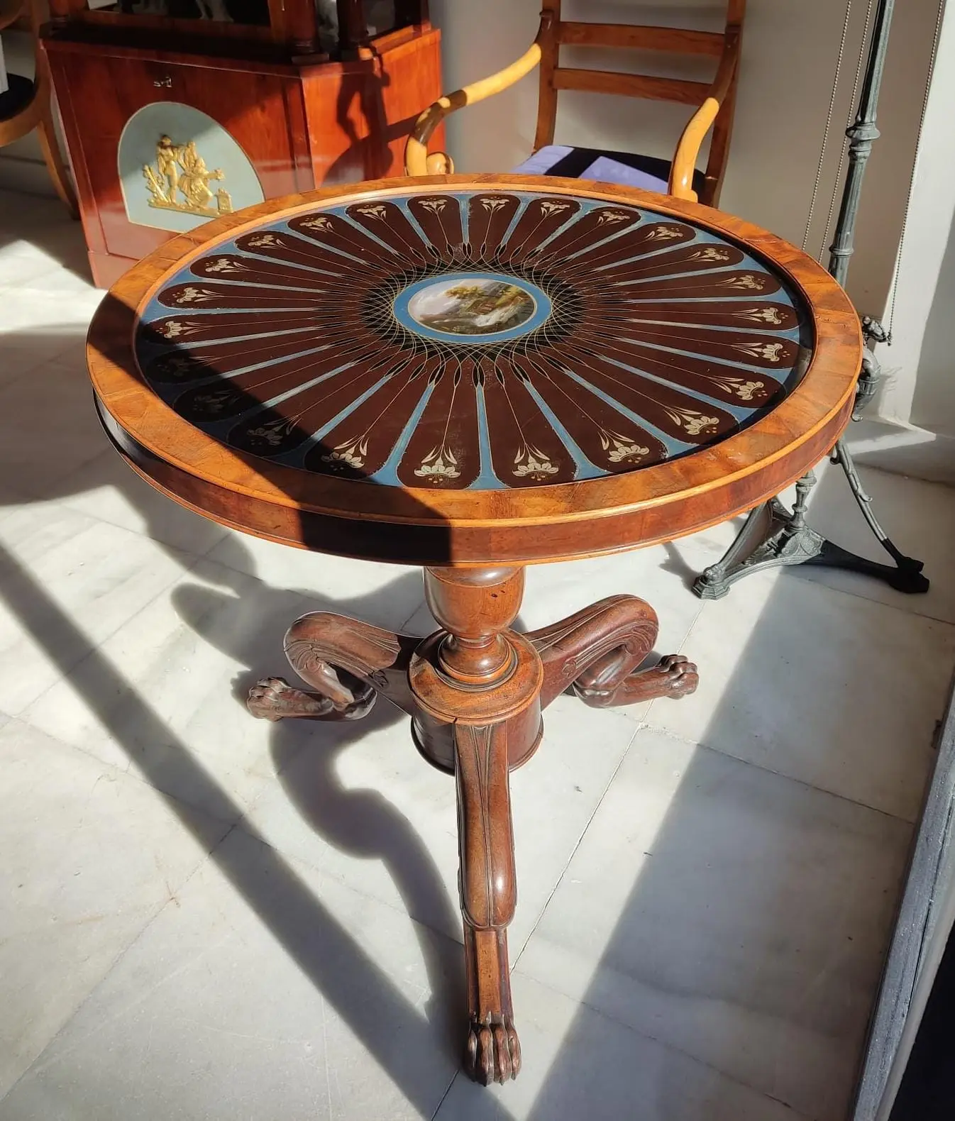 Mesa de Centro Sous Verre del Siglo XIX en Caoba y Cristal, Mesas, Siglo XIX · vista 8/8