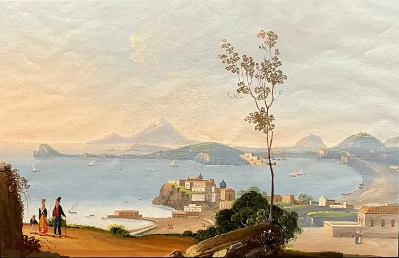 Vista de Nápoles desde una Colina del Siglo XIX