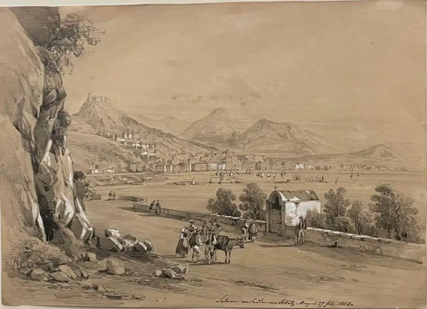 Dibujo de Grossgasteiger del Siglo XIX de Neapel