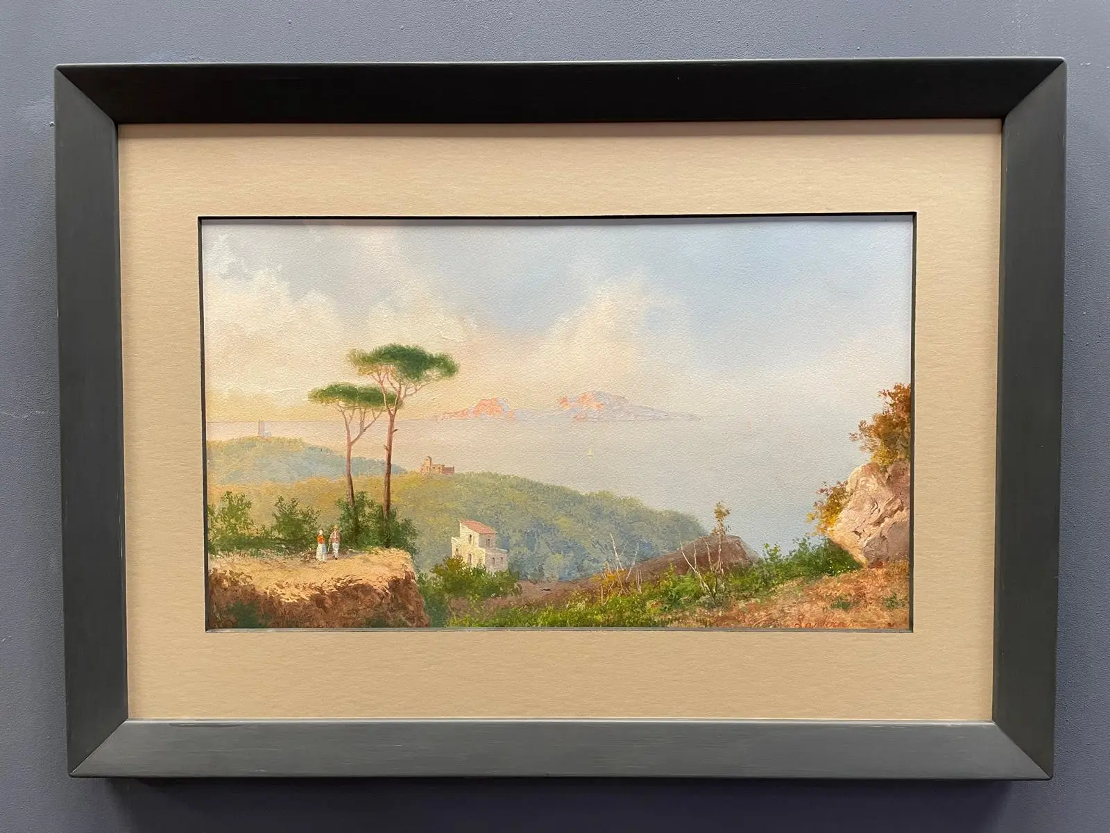 Gouache del Siglo XIX sobre Papel con Vista Neapolitana, Arte y Pintura, Siglo XIX · vista 2/3