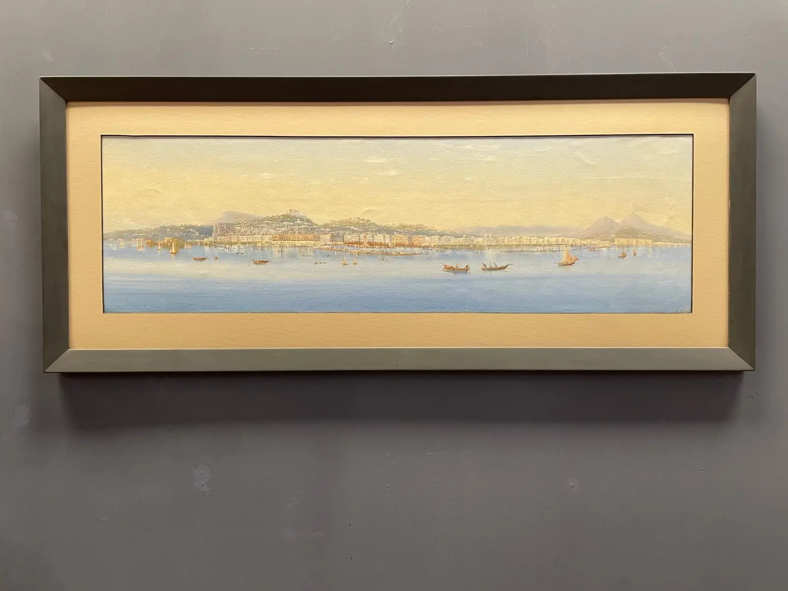 Gouache de Rosa Corelli del Siglo XIX - Vista desde Capri, Arte y Pintura, Siglo XIX · vista 2/3