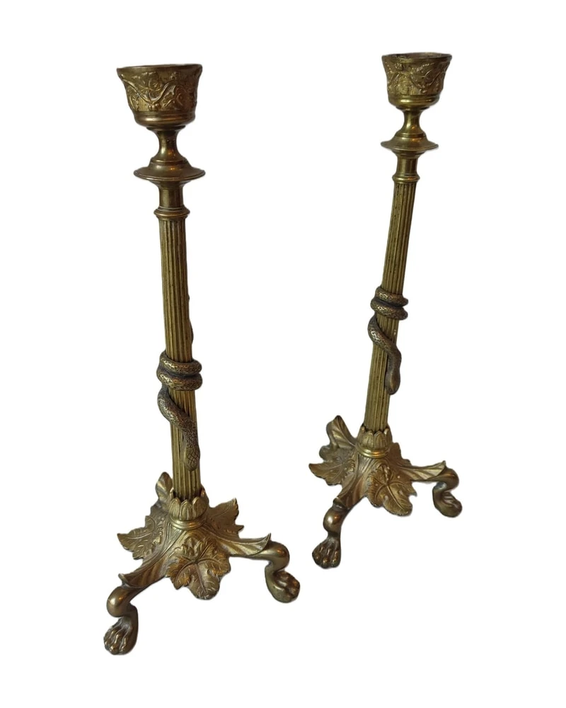 Pair of bronze candlesticks
