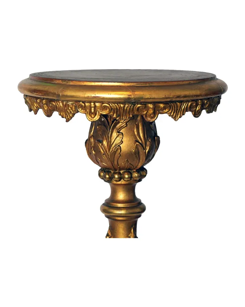 Pair of 19th Century Torchieres in Carved and Gilded Wood - 5/8