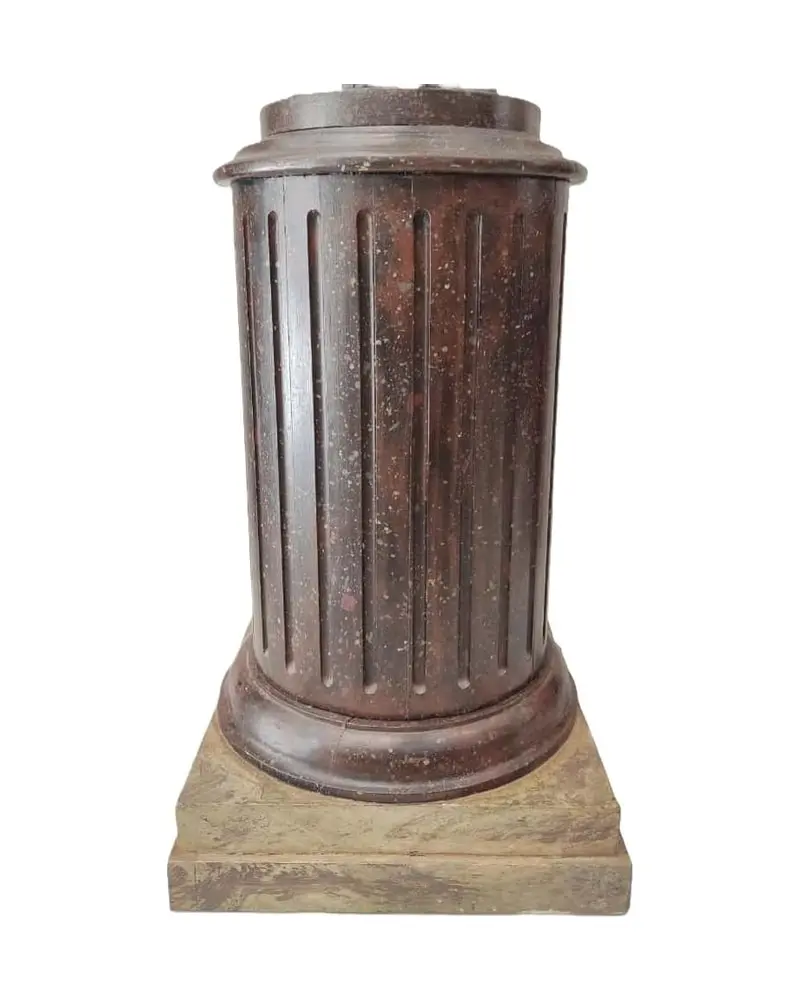 Pair of Gustavian Columns from the 18th Century in Polychrome Wood - 2/4