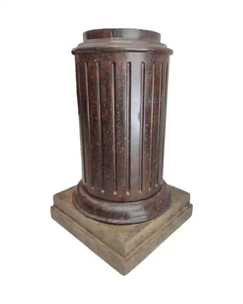Pair of Gustavian Columns from the 18th Century in Polychrome Wood