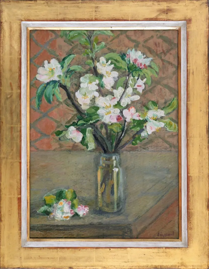 Óleo de Seyssaud del Siglo XX – Ramo de flores de manzano, Arte y Pintura, Siglo XX · vista 2/2