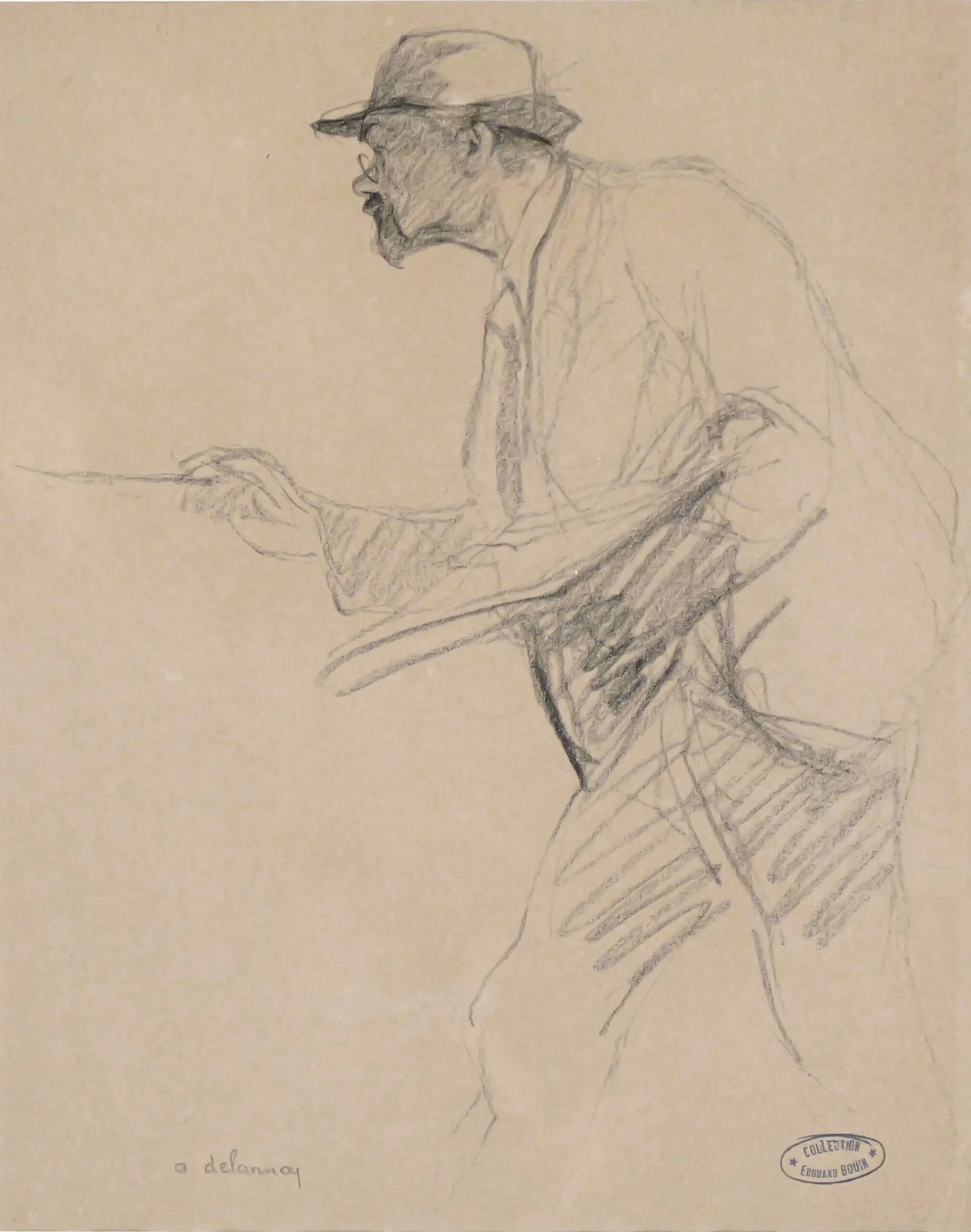 Dibujo de Maximilien Luce del Siglo XX por Aristide Delannoy, Arte y Pintura, Siglo XX