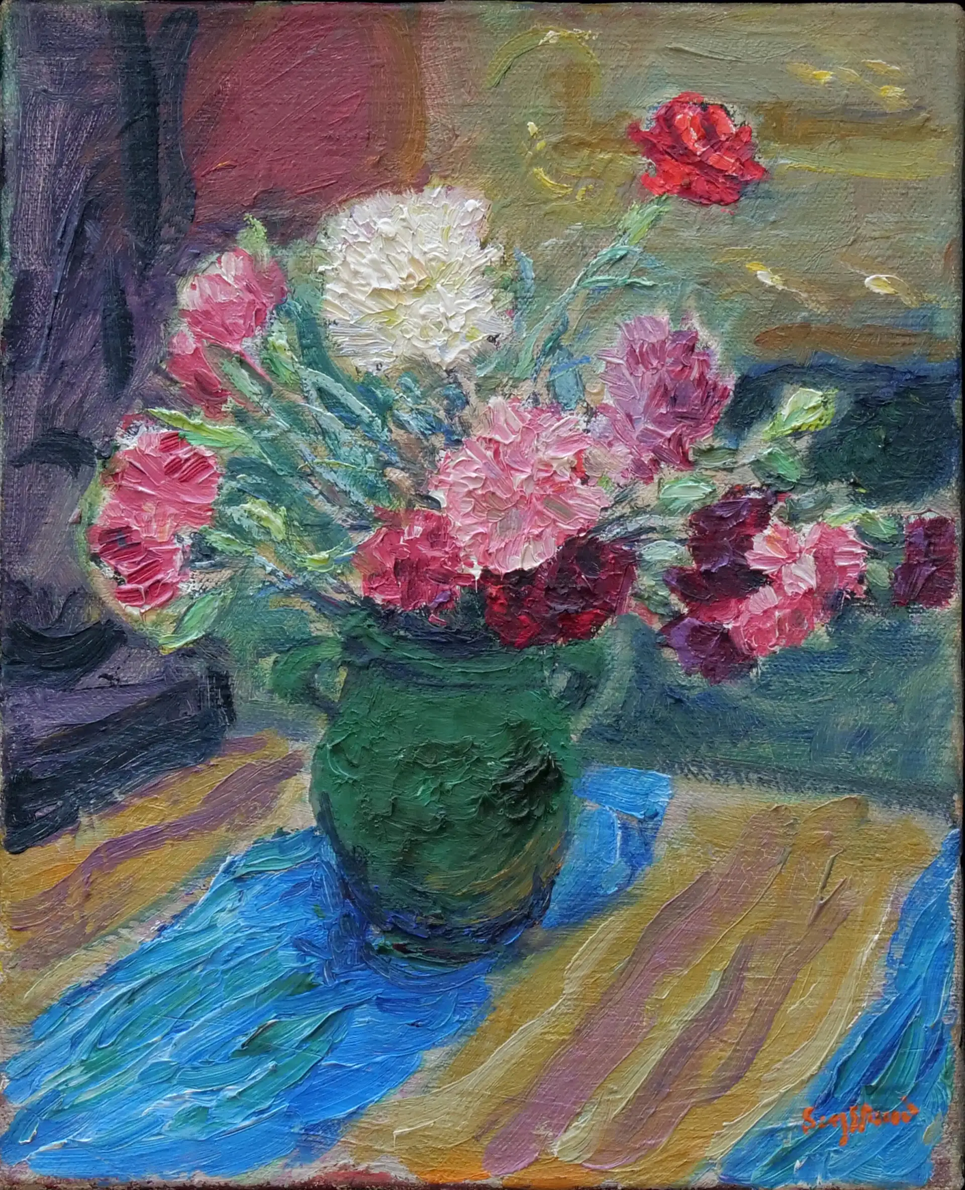 Seyssaud – Carnations in a Green Vase