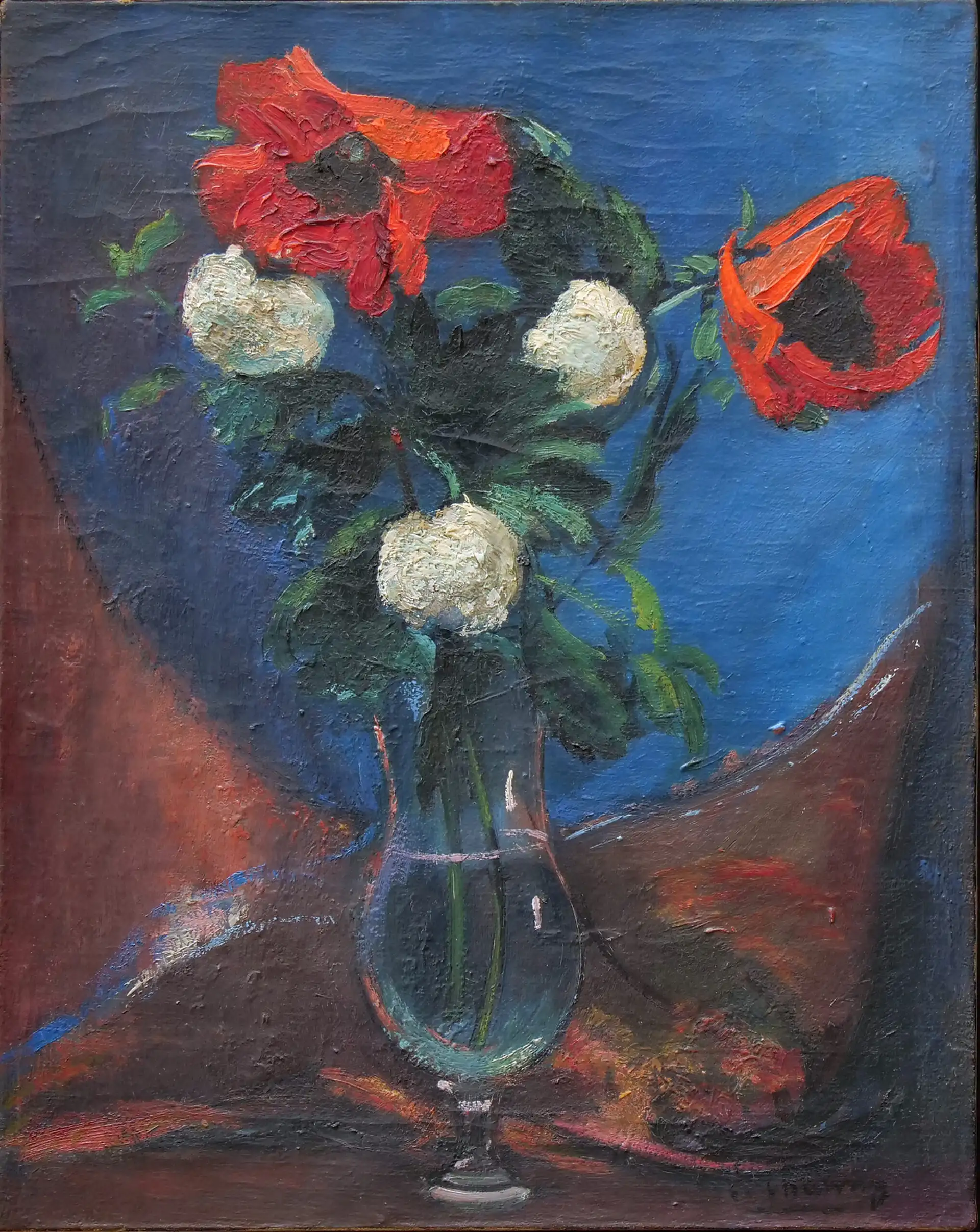 Óleo sobre lienzo de Émilie Charmy del Siglo XX con Flores