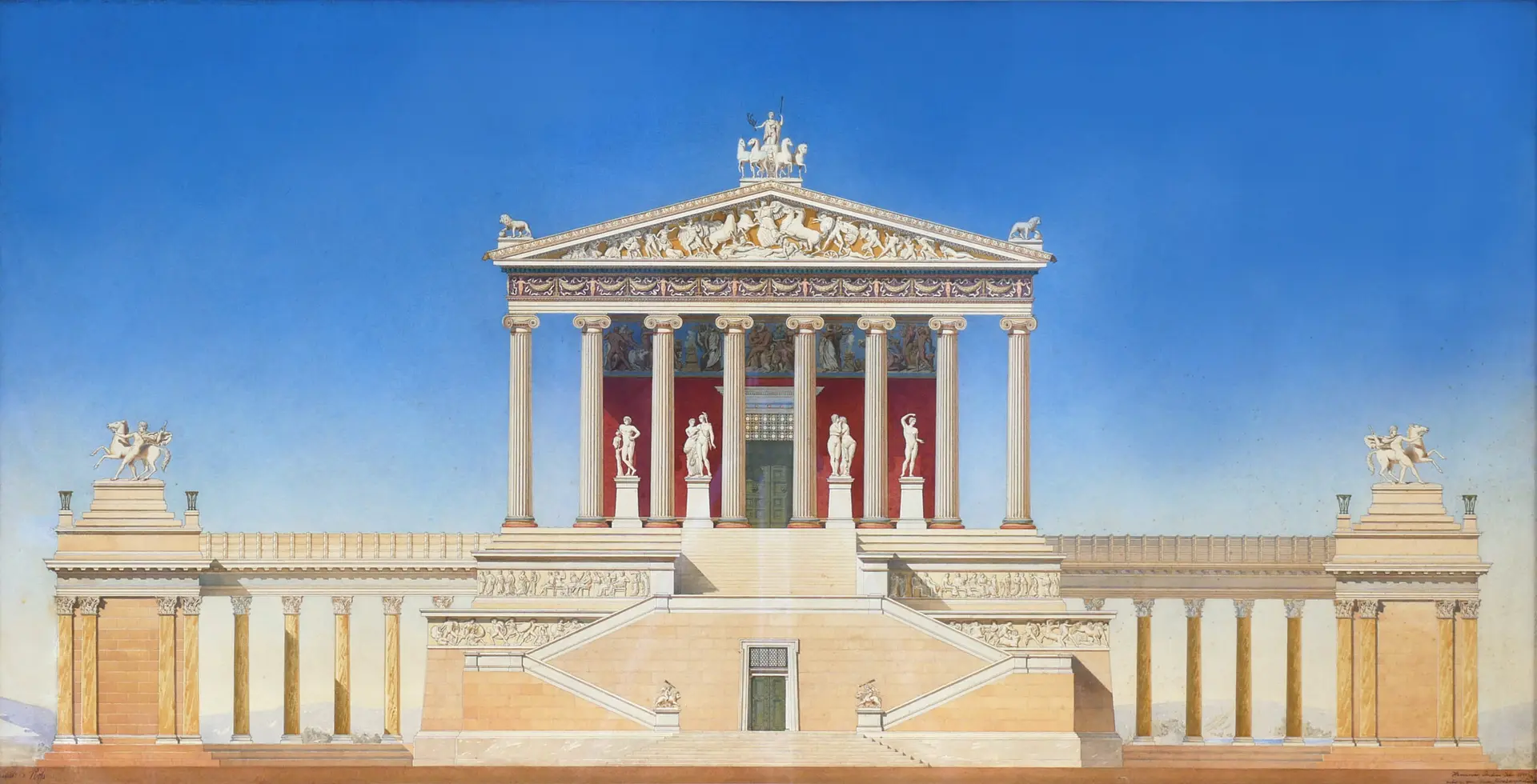 Diseño Arquitectónico de Templo Griego de Victor Forabosco 1895-96, Arte y Pintura, Siglo XIX · vista 2/6