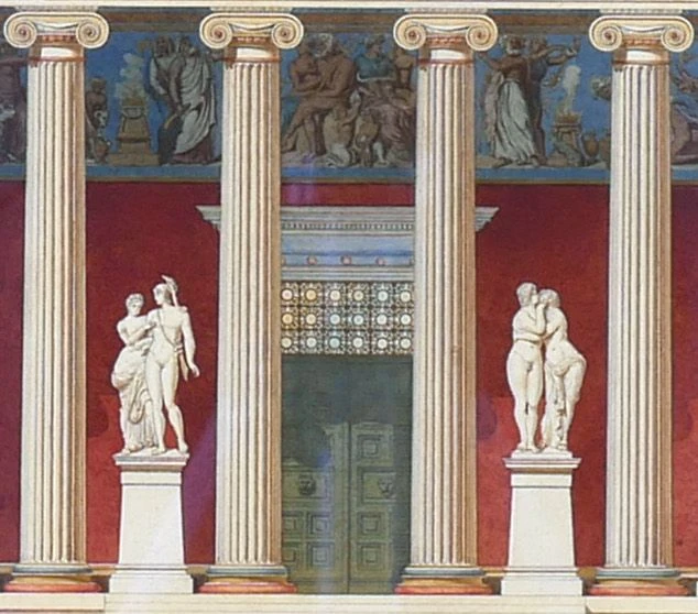 Diseño Arquitectónico de Templo Griego de Victor Forabosco 1895-96, Arte y Pintura, Siglo XIX