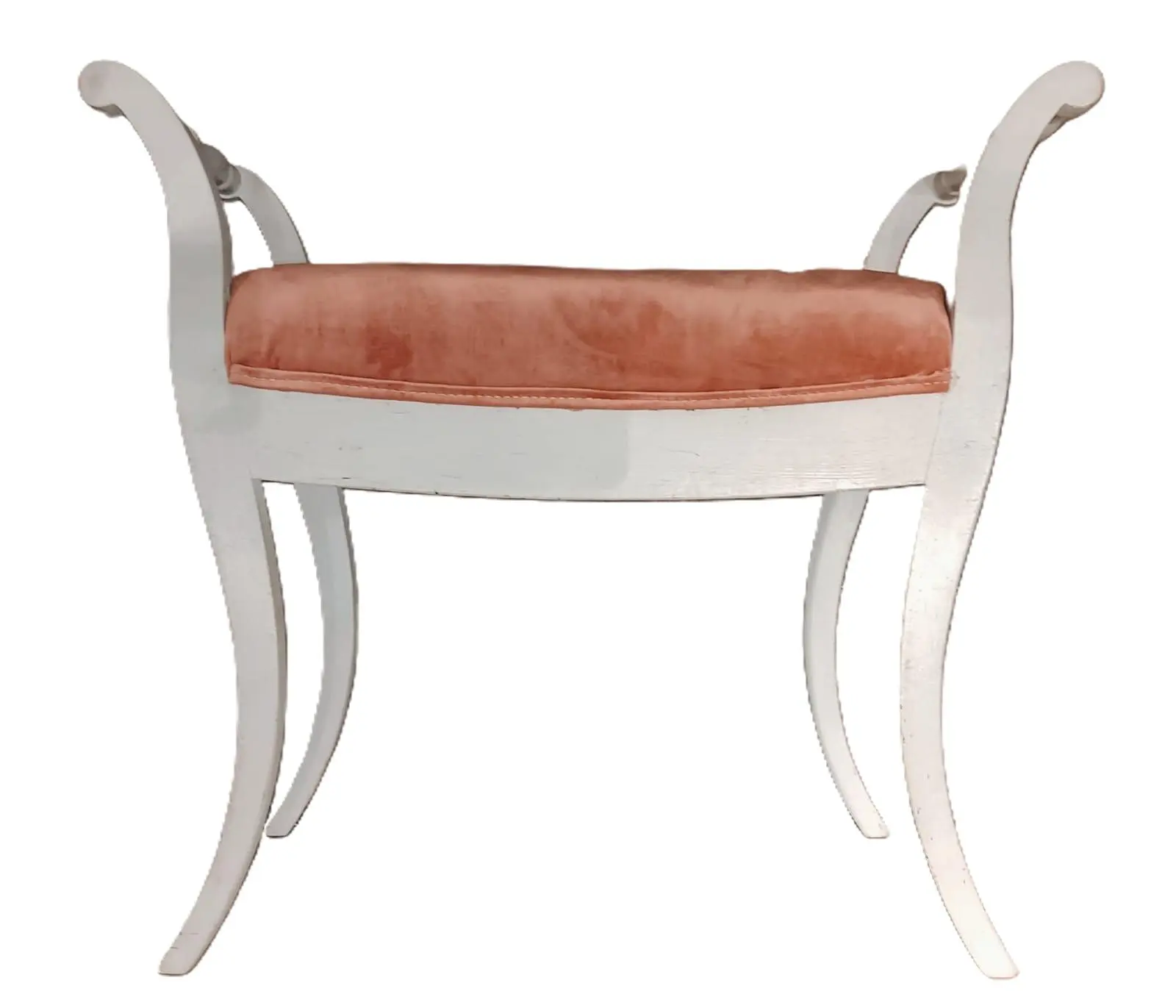 Pareja de Taburetes del Siglo XIX en Madera Pintada y Terciopelo, Sillas y Asientos, Siglo XIX · vista 3/5
