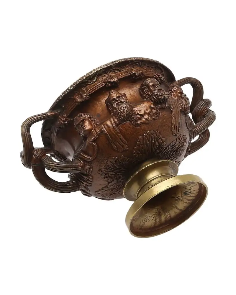 Warwick Vase from the 19th Century in Patinated Bronze