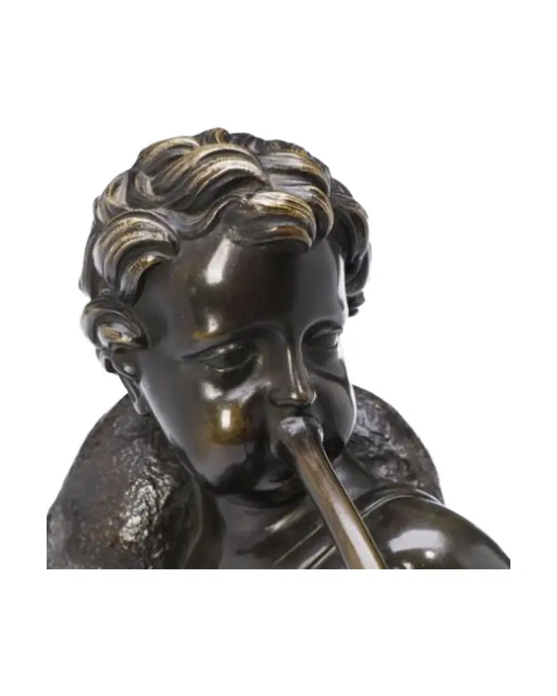 19th Century Putto Sculpture with Horn and Deer - 2/3